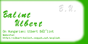 balint ulbert business card